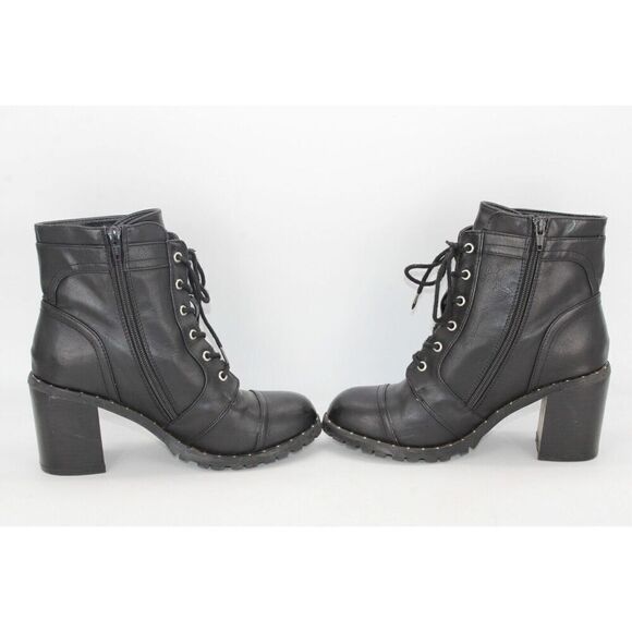 Diba Carryn Combat Boots Size 9m Black Heel 3" - Picture 6 of 10